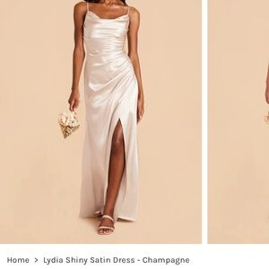 Birdy Grey Dress - Lydia Shiny Satin Champagne - Large